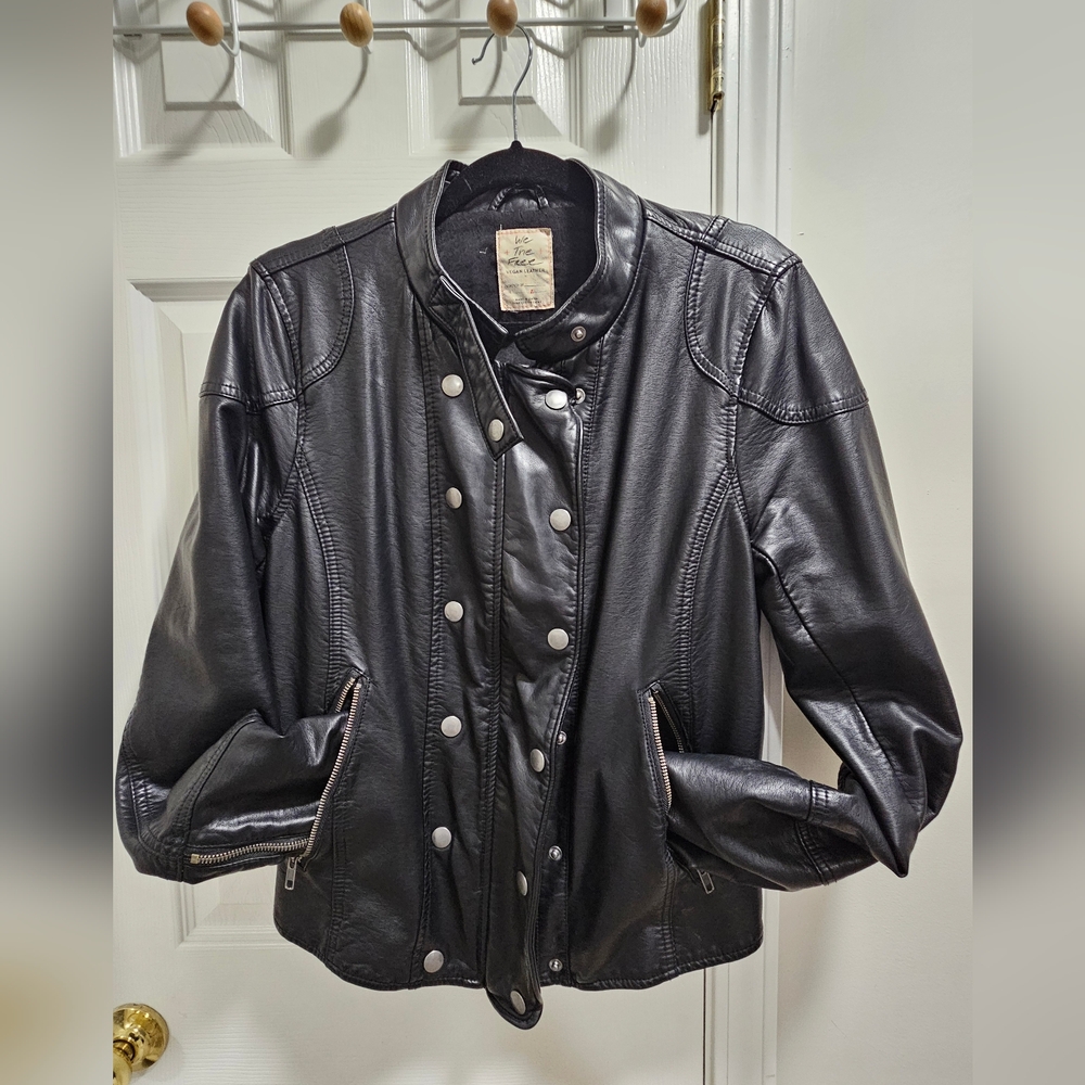 We The Free Black Leather Jacket